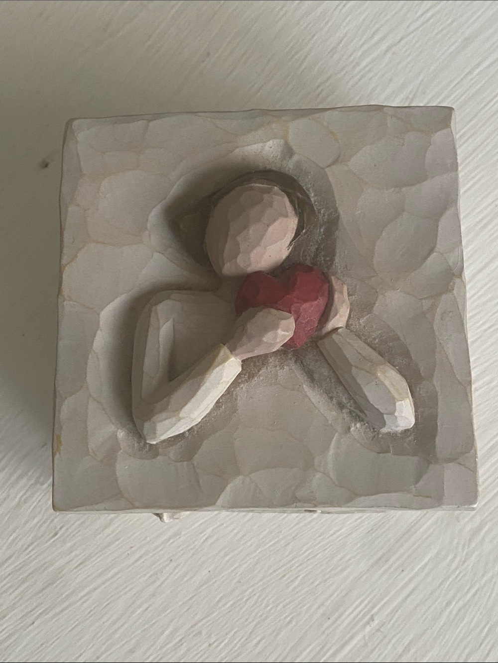 Willow Tree From the Heart Trinket Keepsake Box with Red Heart Accent & Rose 3"